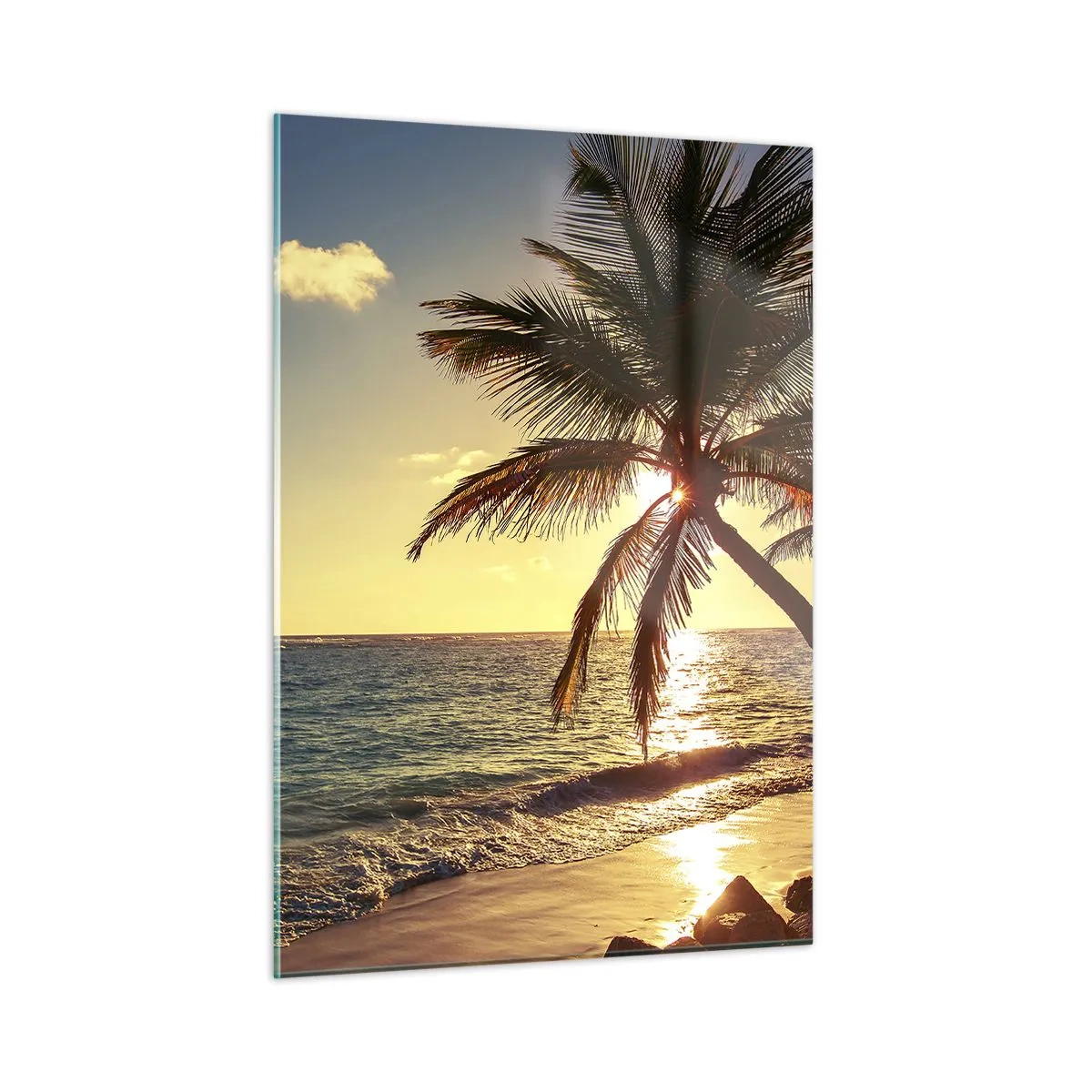 Quadro em vidro - Verão sob as palmeiras - 50x70 cm