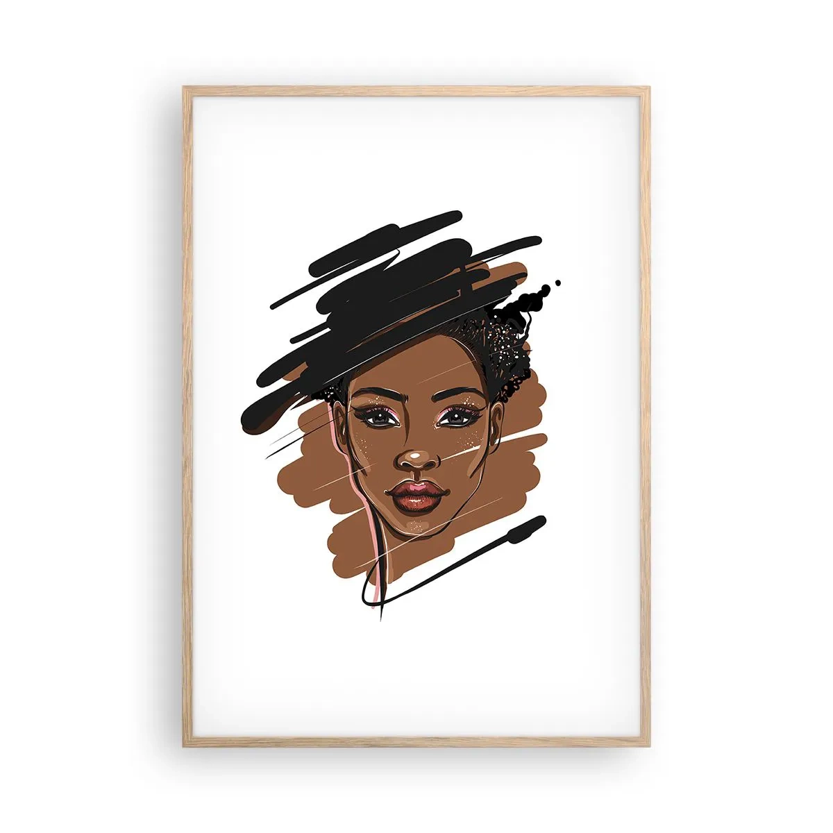 Pôster com moldura de carvalho claro - Doce como chocolate - 70x100 cm