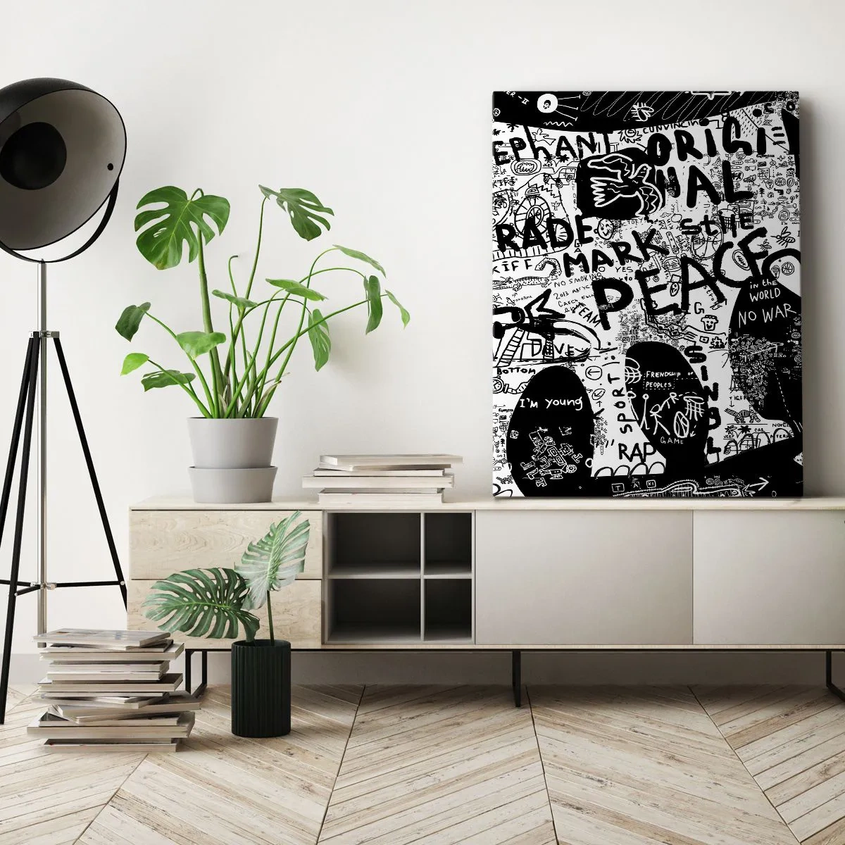Quadro em tela - O rico mundo das ruas - 65x120 cm