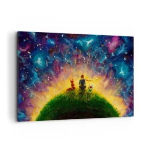 Quadro em tela - Amor e amizade - o mundo inteiro - 100x70 cm