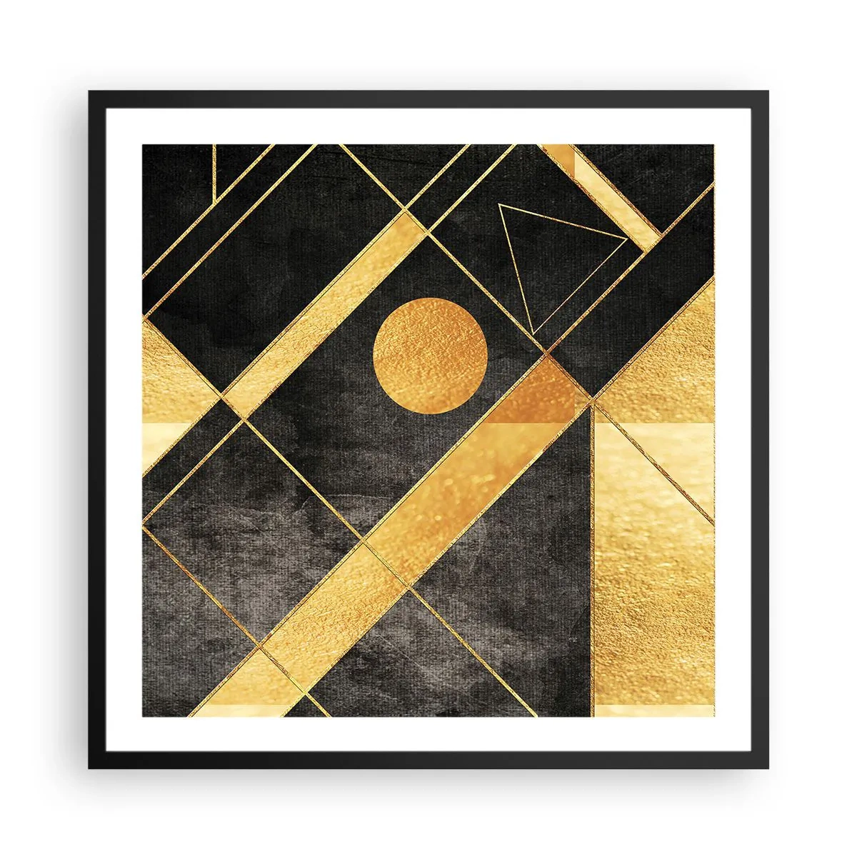 Pôster com moldura preta - Sol do Deserto - 60x60 cm