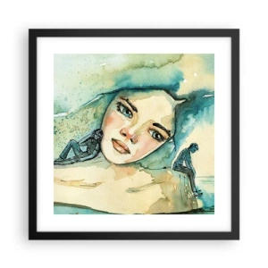 Pôster com moldura preta - Am I blue? - 40x40 cm