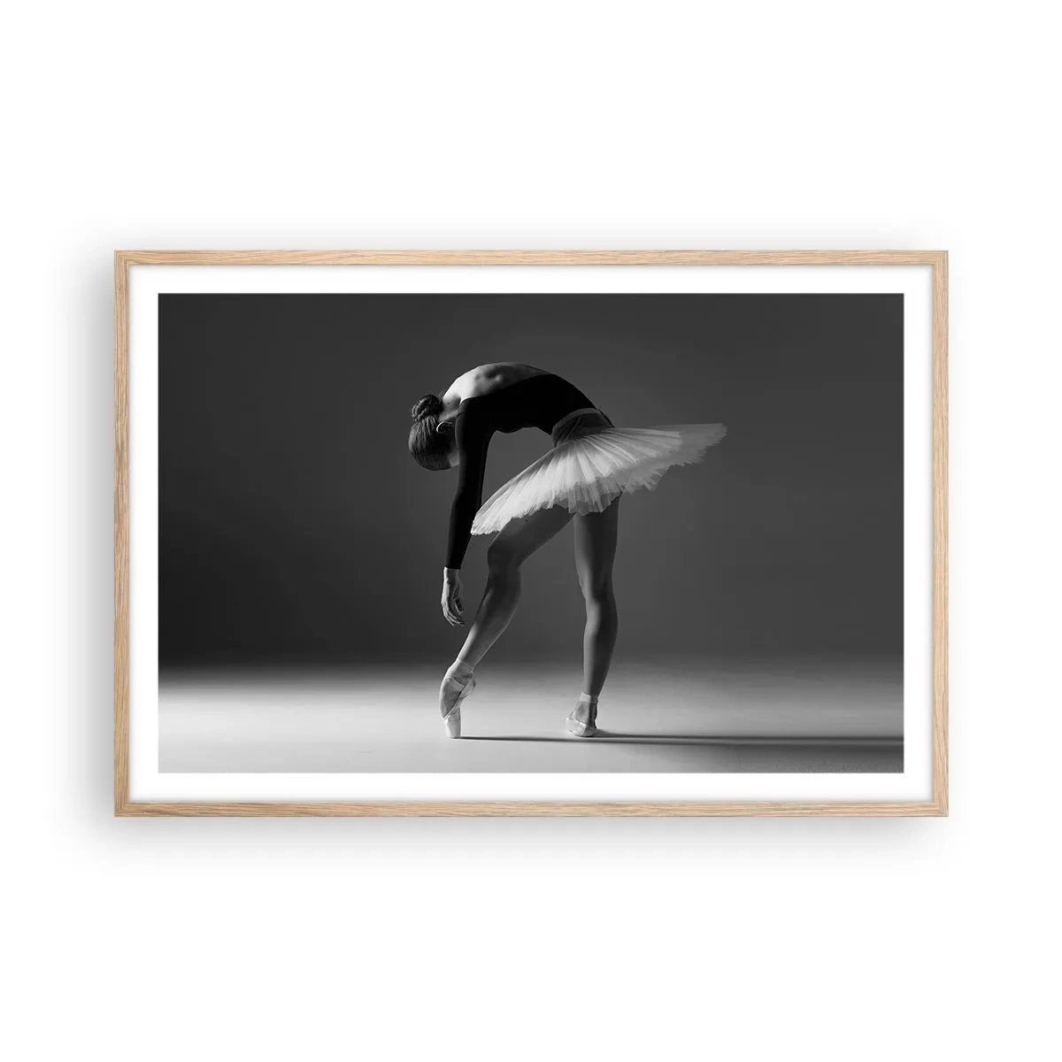 Pôster com moldura de carvalho claro - Bella balerina - 91x61 cm