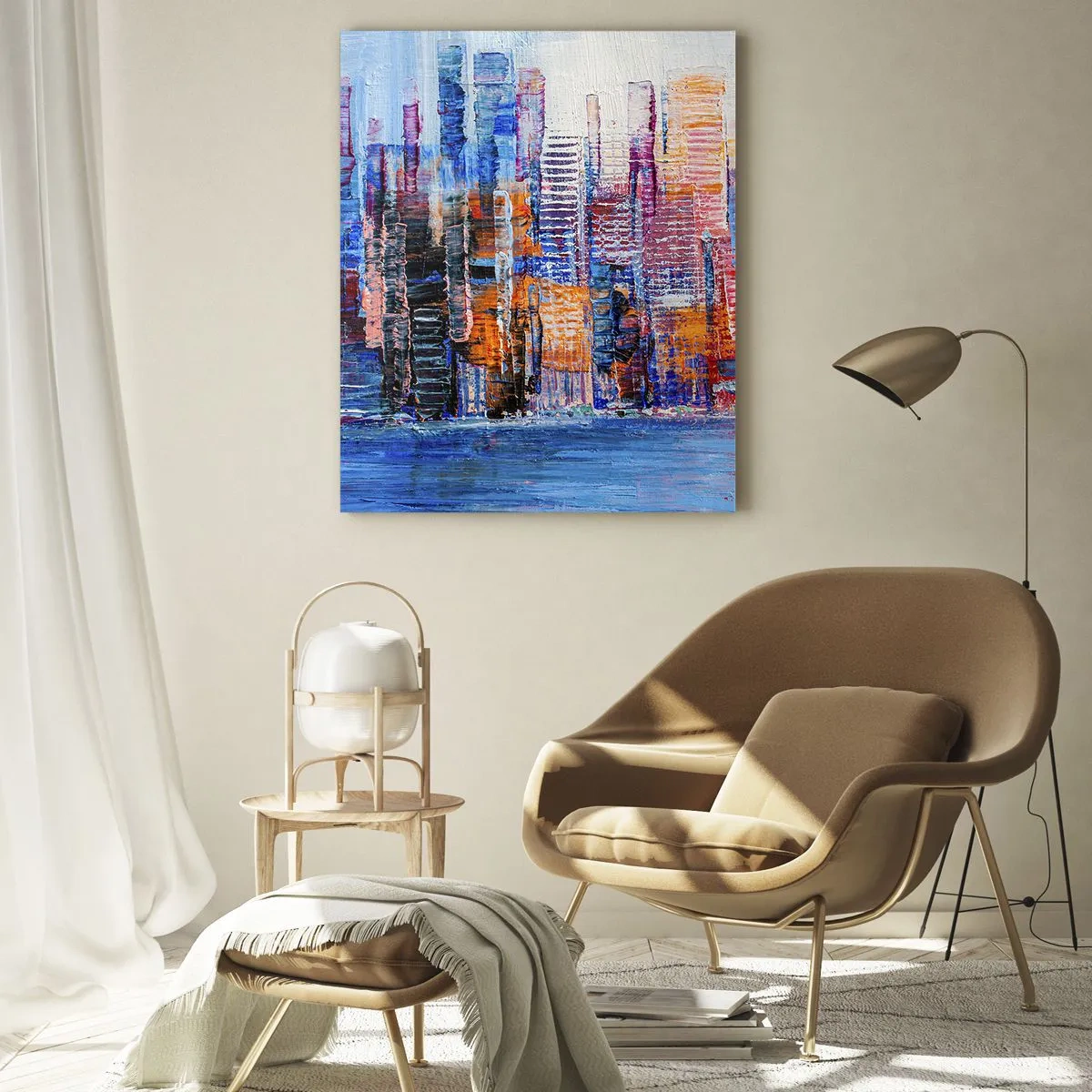 Quadro em vidro - Metrópole alegre - 50x70 cm