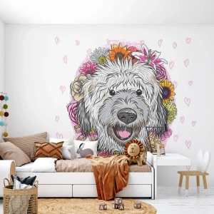 Papel de Parede Standard Eco - Alegria de cachorrinho - Abstração, Cachorro, Para crianças - 500x350 cm