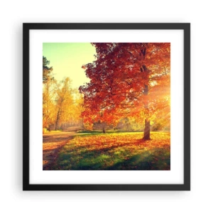 Pôster com moldura preta - O vermelho é lindo - 40x40 cm