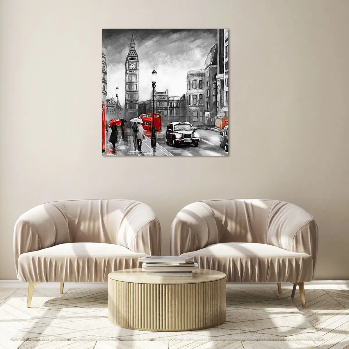 Quadro em vidro - Não é uma cidade cinzenta - 60x60 cm