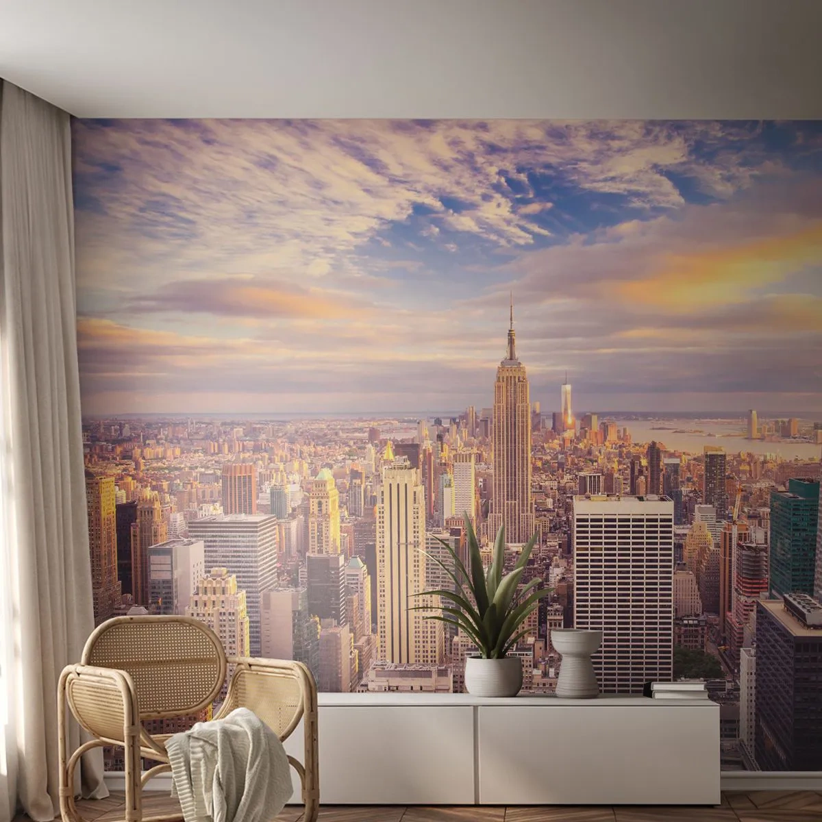 Papel de Parede Standard Eco - Alcançar as nuvens - Cidade, Nova Iorque, Arquitetura - 200x140 cm