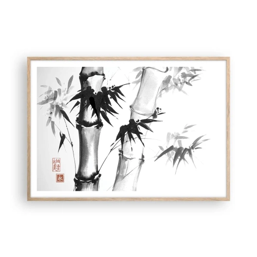 Pôster com moldura de carvalho claro - Foco no Oriente - 100x70 cm