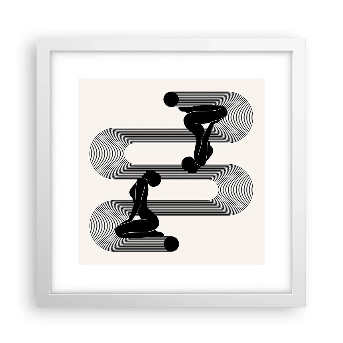 Pôster em moldura branca - Simetria sensual - 30x30 cm