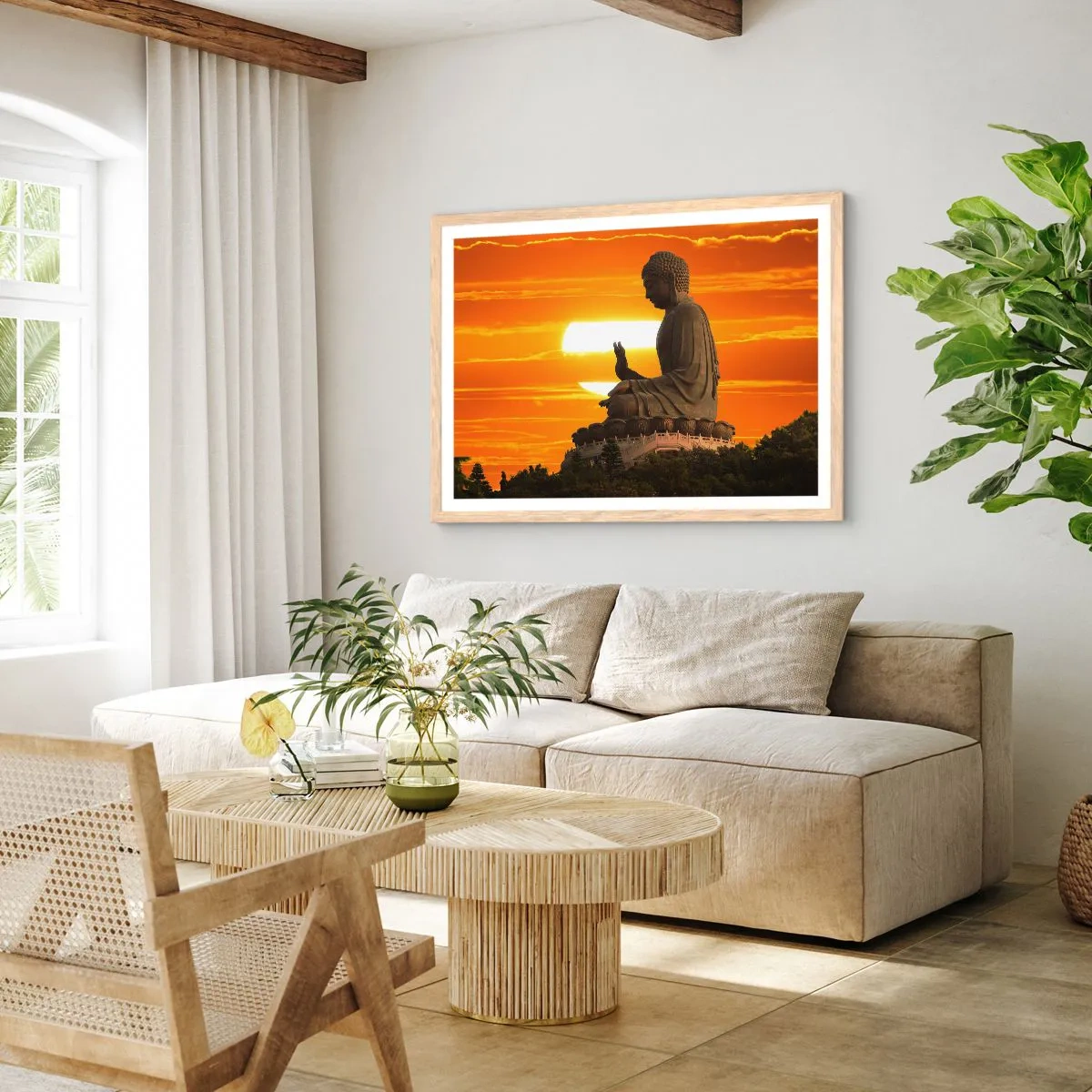 Pôster com moldura de carvalho claro - Sem medo do mundo - 70x50 cm