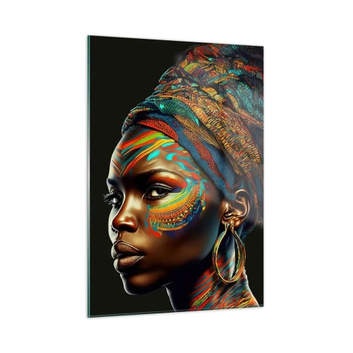 Quadro em vidro - Rainha africana - 50x70 cm