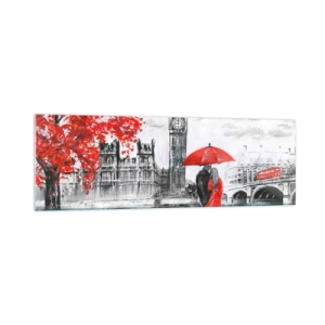 Quadro em vidro - Apaixonados em Londres - 160x50 cm