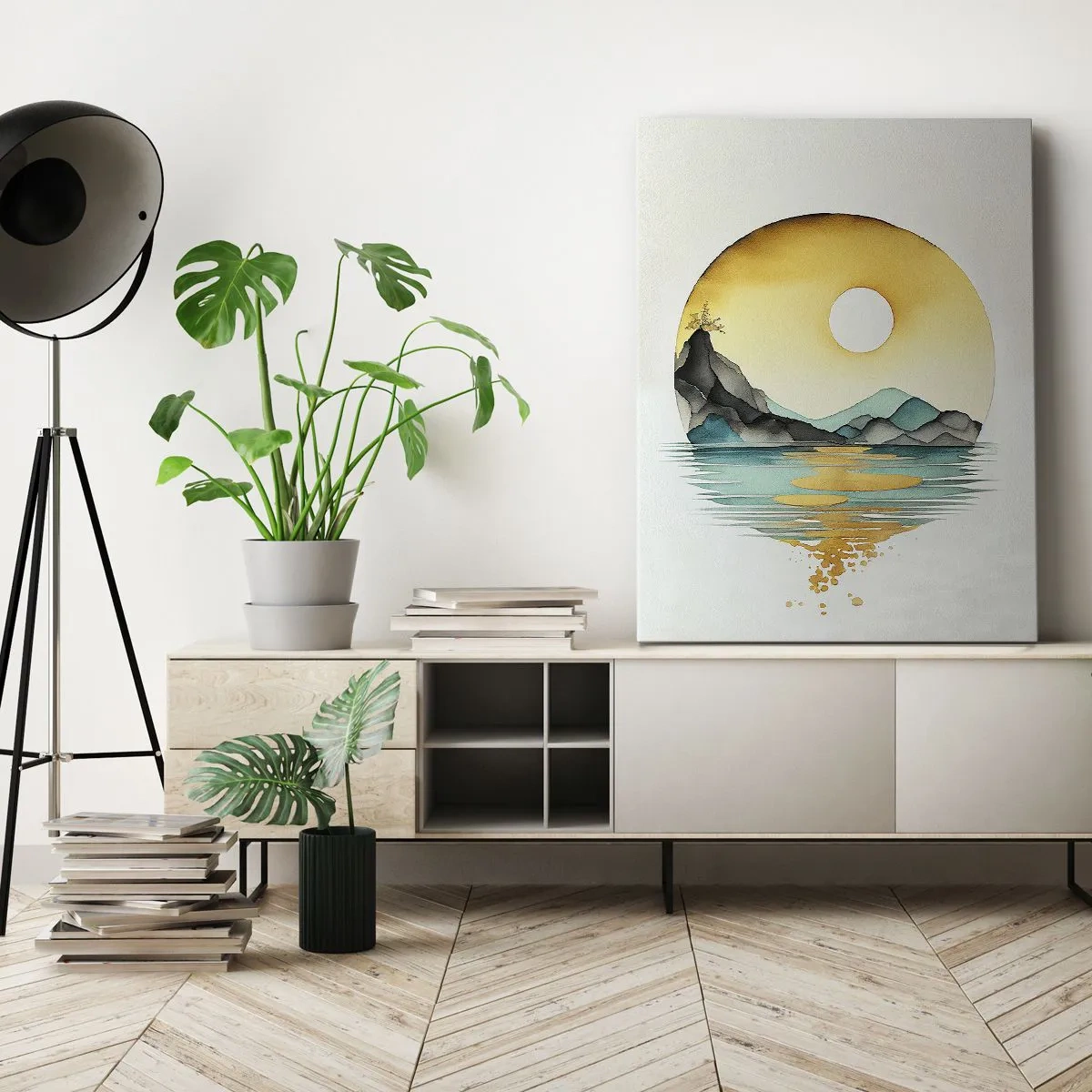 Quadro em tela - No círculo da beleza - 55x100 cm