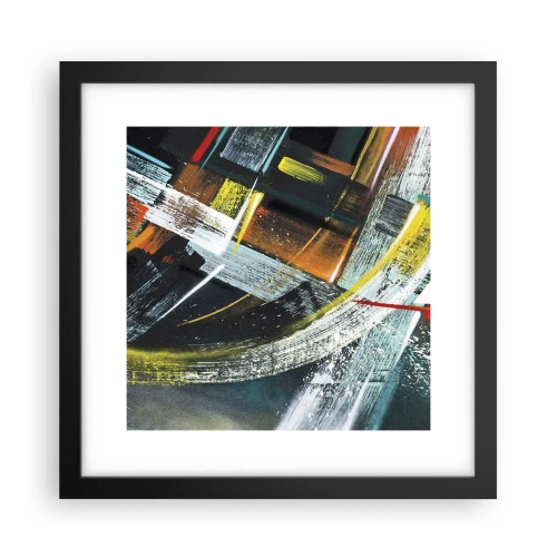 Pôster com moldura preta - Energia de movimento - 30x30 cm