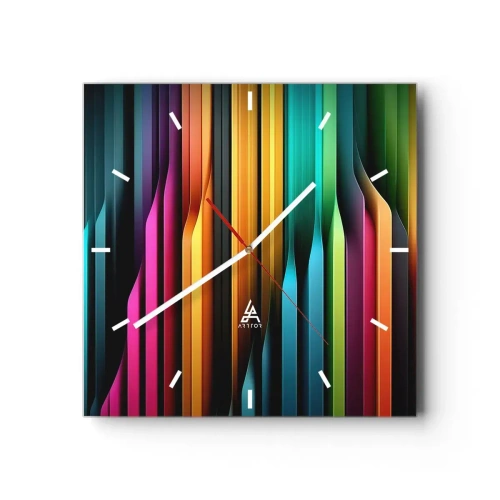 Relógio de parede - Relógio em vidro - Um órgão de luz - 30x30 cm