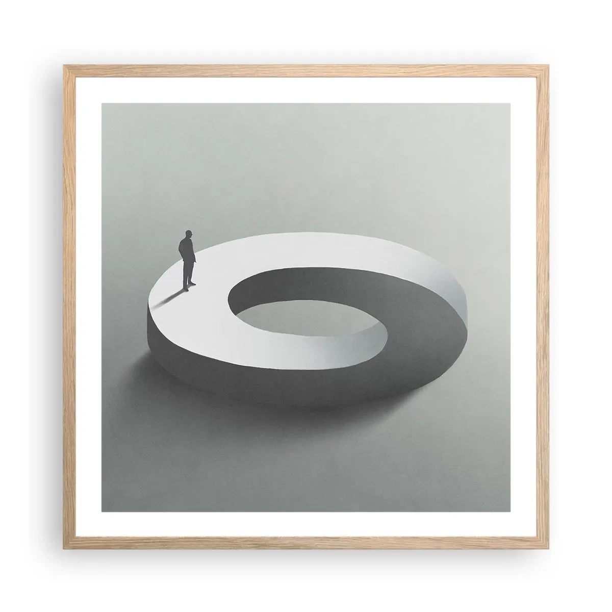 Pôster com moldura de carvalho claro - Seja inteligente - 60x60 cm