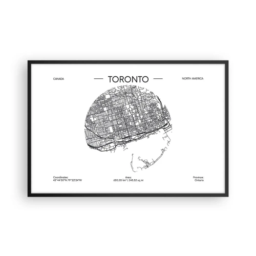 Pôster com moldura preta - Anatomia de Toronto - 91x61 cm