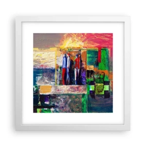 Pôster em moldura branca - Relacionamentos e emoções - 30x30 cm