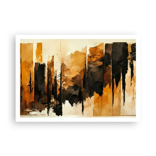 Pôster - Harmonia de preto e dourado - 100x70 cm