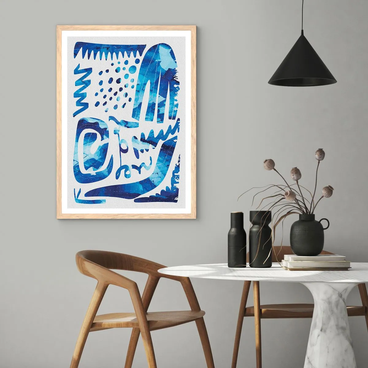 Pôster com moldura de carvalho claro - Voltar às raízes - 30x40 cm