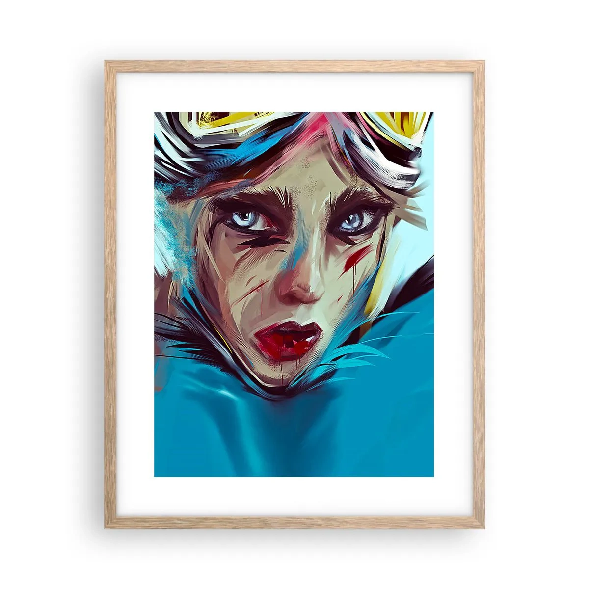 Pôster com moldura de carvalho claro - A guerreira das estradas - 40x50 cm