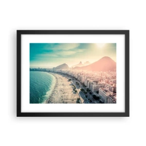 Pôster com moldura preta - Férias eternas no Rio - 40x30 cm