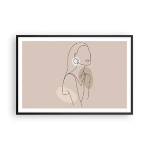 Pôster com moldura preta - Um ícone da feminilidade - 91x61 cm