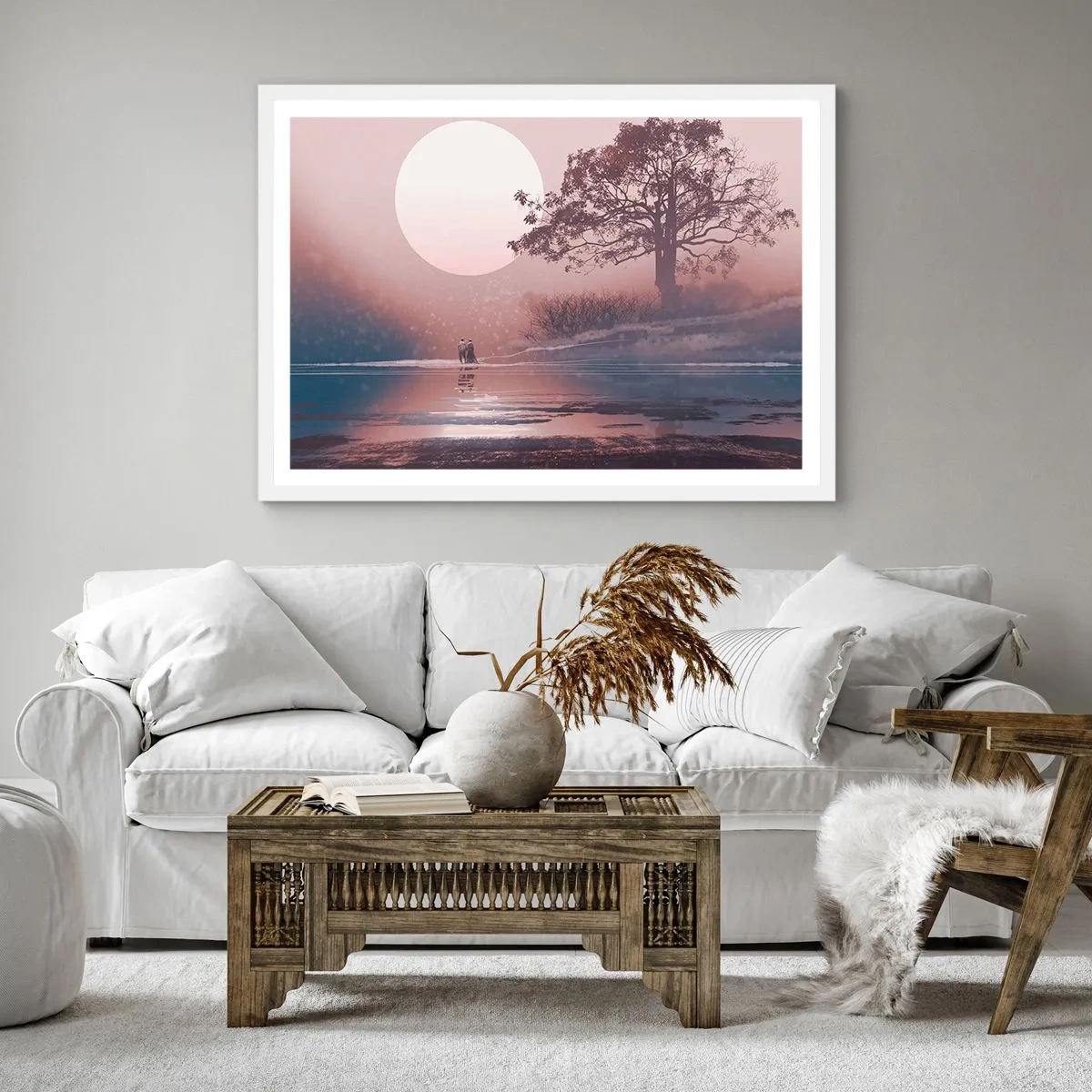 Pôster em moldura branca - Maravilhas da noite - 60x60 cm