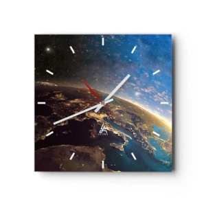 Relógio de parede - Relógio em vidro - Vamos olhar para nós mesmos à distância - 30x30 cm