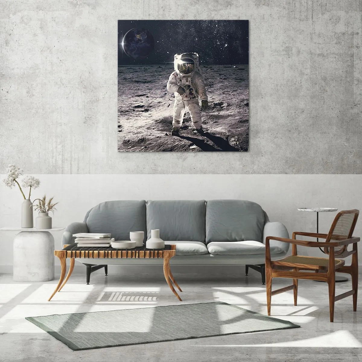 Quadro em vidro - Saudações da Lua - 40x40 cm