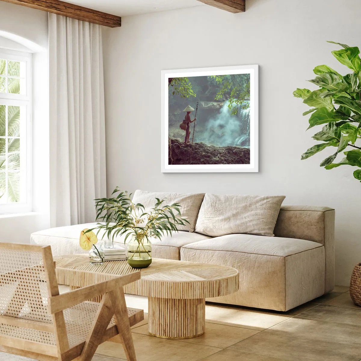 Pôster em moldura branca - Amigo da natureza - 60x60 cm