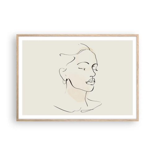 Pôster com moldura de carvalho claro - Uma certa linha - 100x70 cm