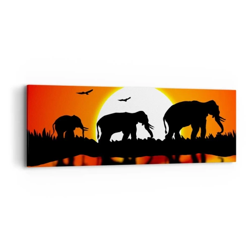 Quadro em tela - Uma pequena bebida à noite - 90x30 cm