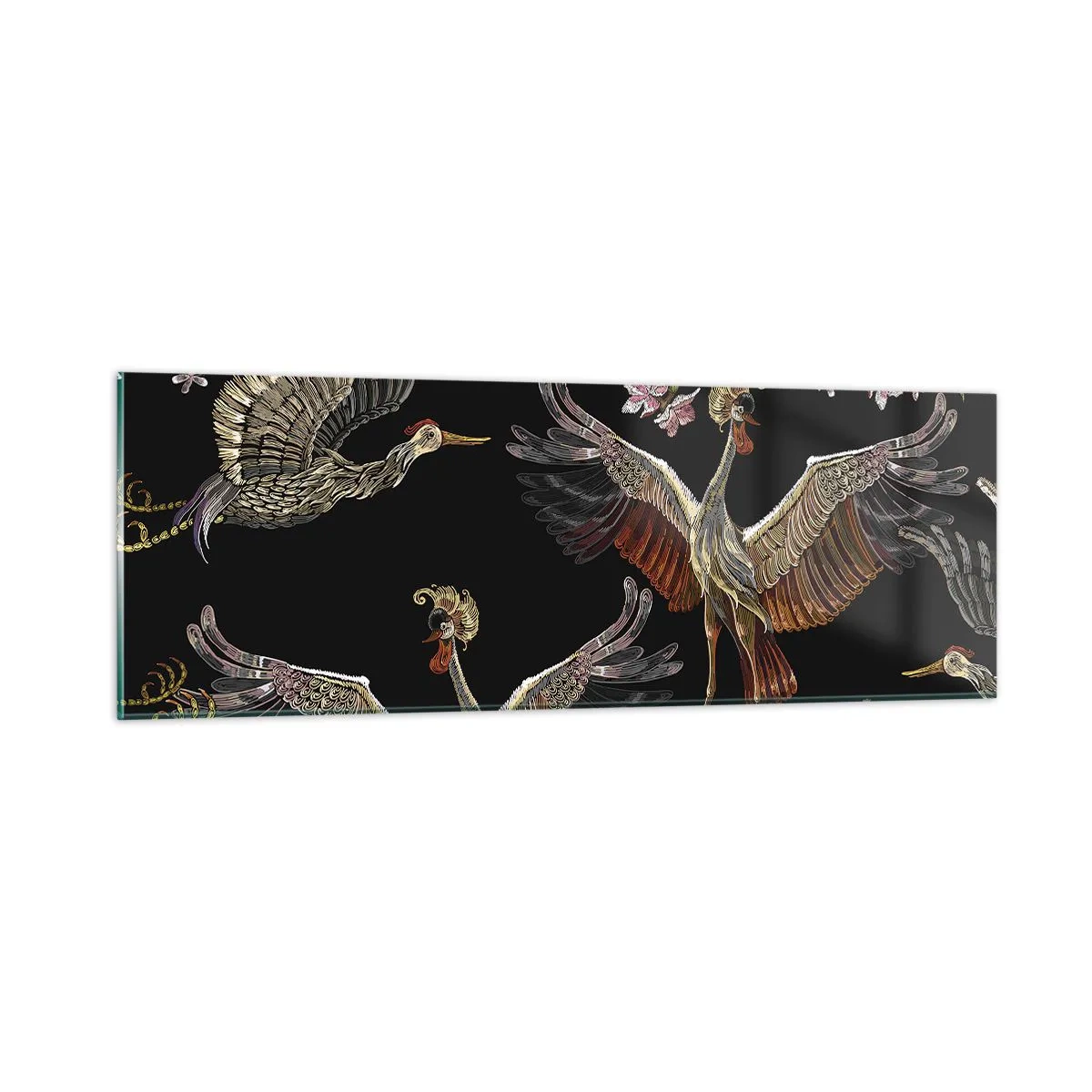 Quadro em vidro - O pássaro de conto de fadas - 90x30 cm