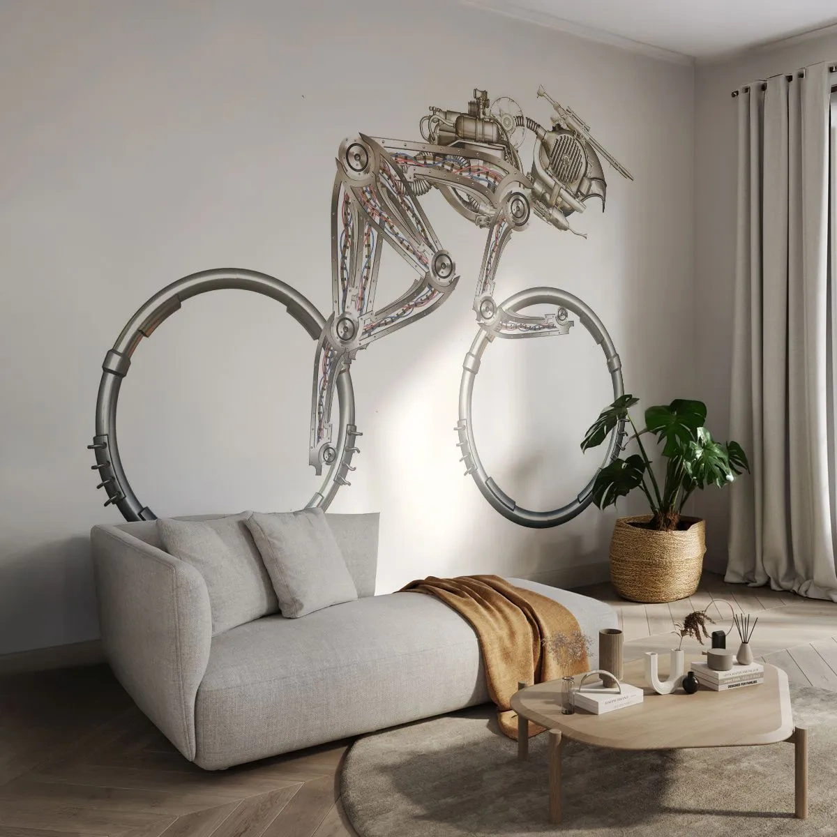 Papel de Parede Standard Eco - Uma ótima máquina - Abstração, Bicicleta, Gráficos - 400x280 cm