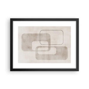 Pôster com moldura preta - Argamassa geométrica - 40x30 cm