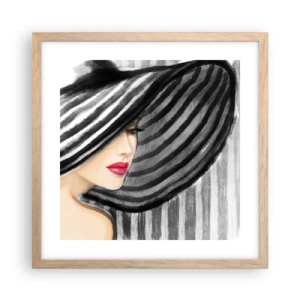 Pôster com moldura de carvalho claro - Onde encontrar-te? - 40x40 cm