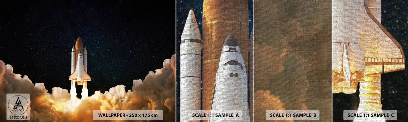 Amostra de papel de parede Premium Canvas - Ad astra! - Cosmos, Astronomia, Nave espacial - 100x30 cm