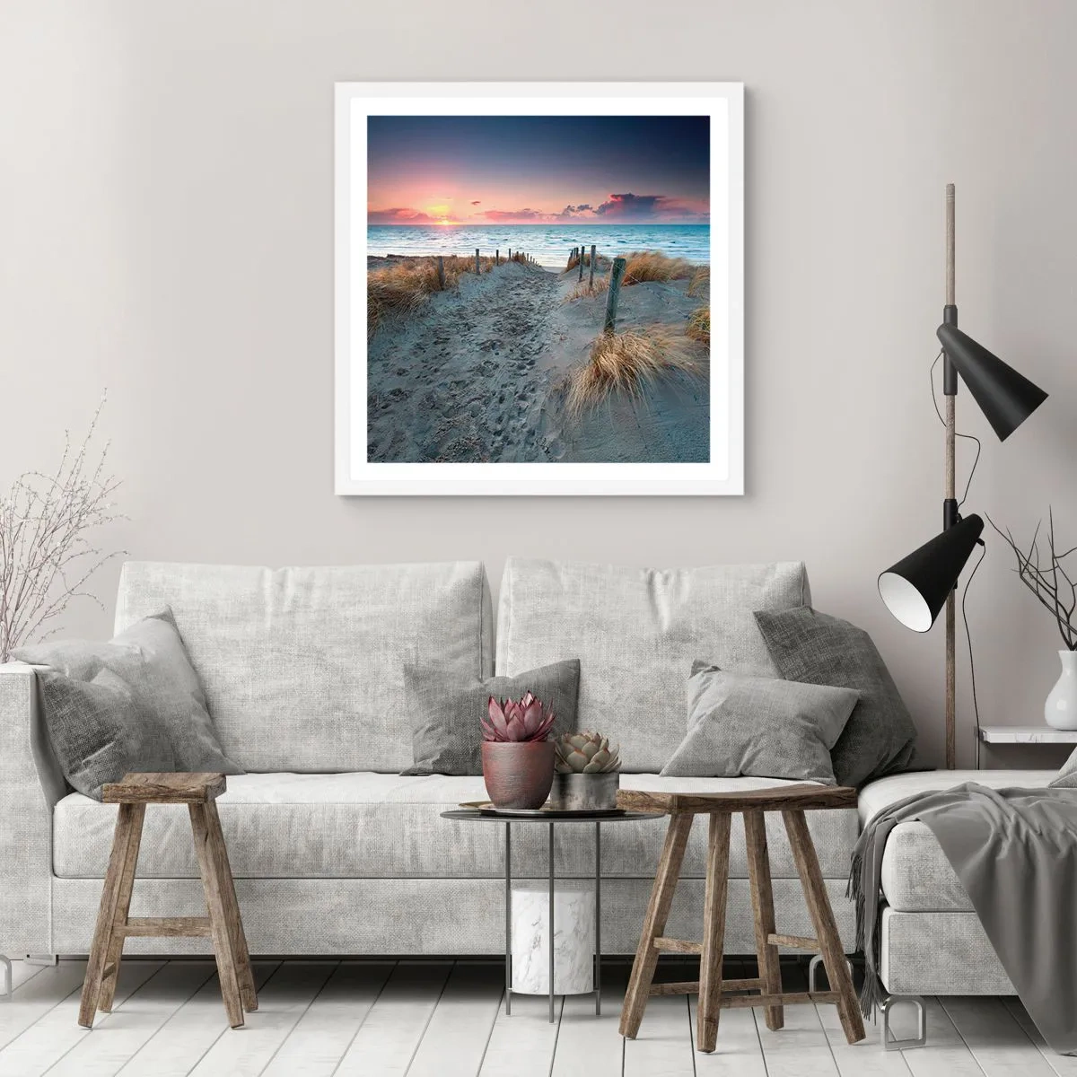 Pôster em moldura branca - Derramou um arco-íris de esplendor radiante.... - 50x50 cm