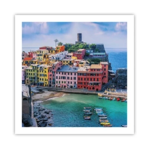 Pôster - Cidade mágica mediterrânea - 60x60 cm