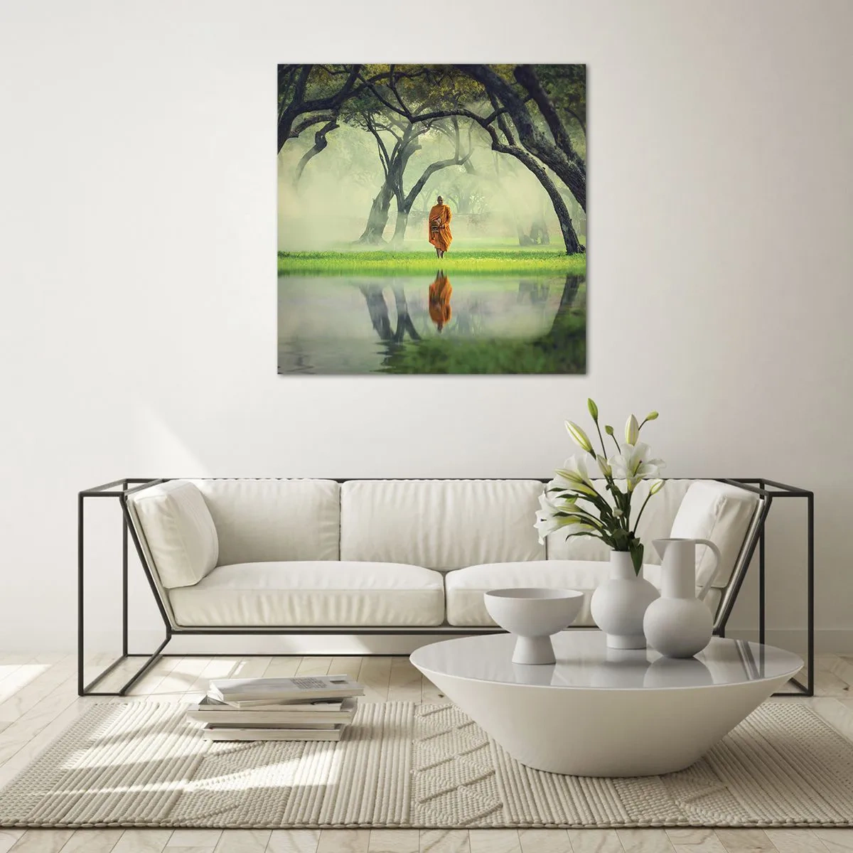 Quadro em vidro - A caminho da iluminação - 50x50 cm