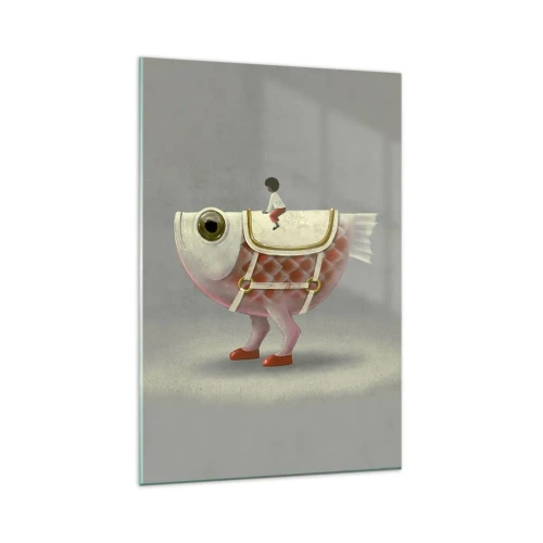 Quadro em vidro - O cavaleiro Peixoso - 80x120 cm