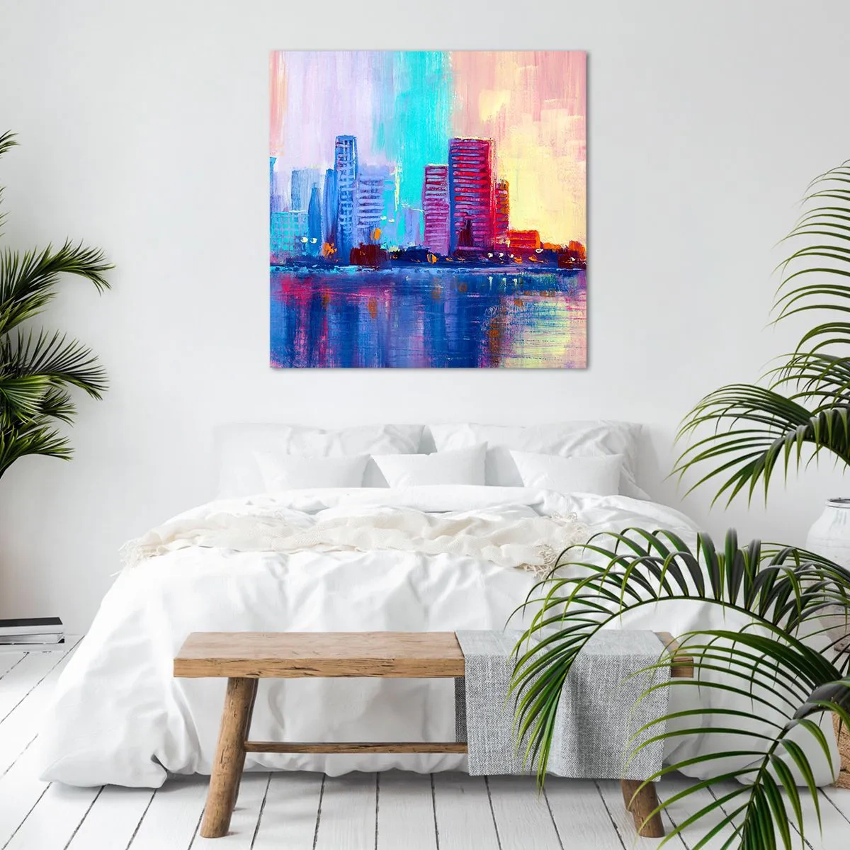 Quadro em tela - Banhada em cores - 70x70 cm
