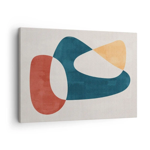 Quadro em tela - Formas abstratas em cores harmoniosas - 70x50cm - Influências e metamorfoses - Decoração de parede moderna para a sala de estar e quarto ARTTOR