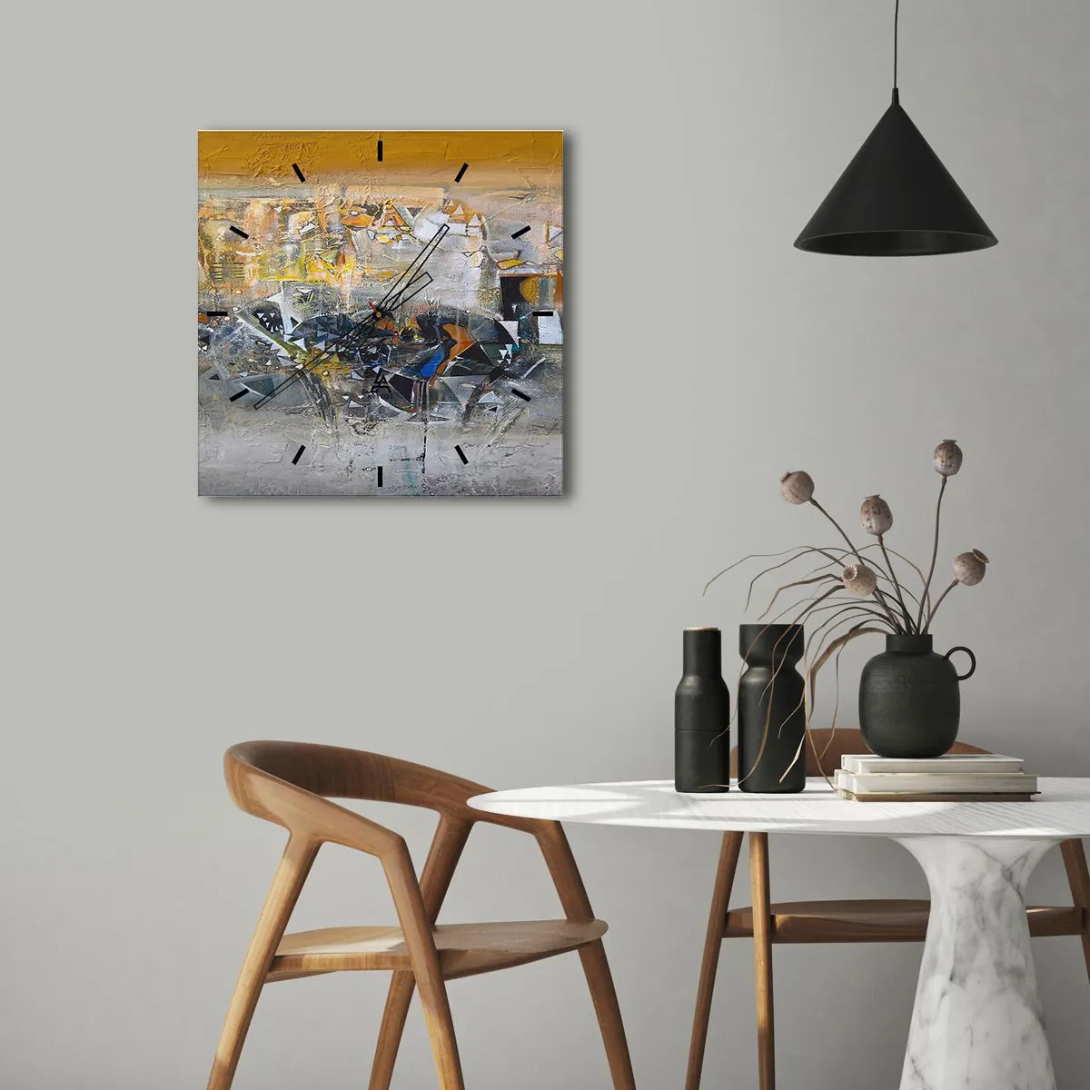 Relógio de parede - Relógio em vidro - Tudo vai se encaixar - 30x30 cm