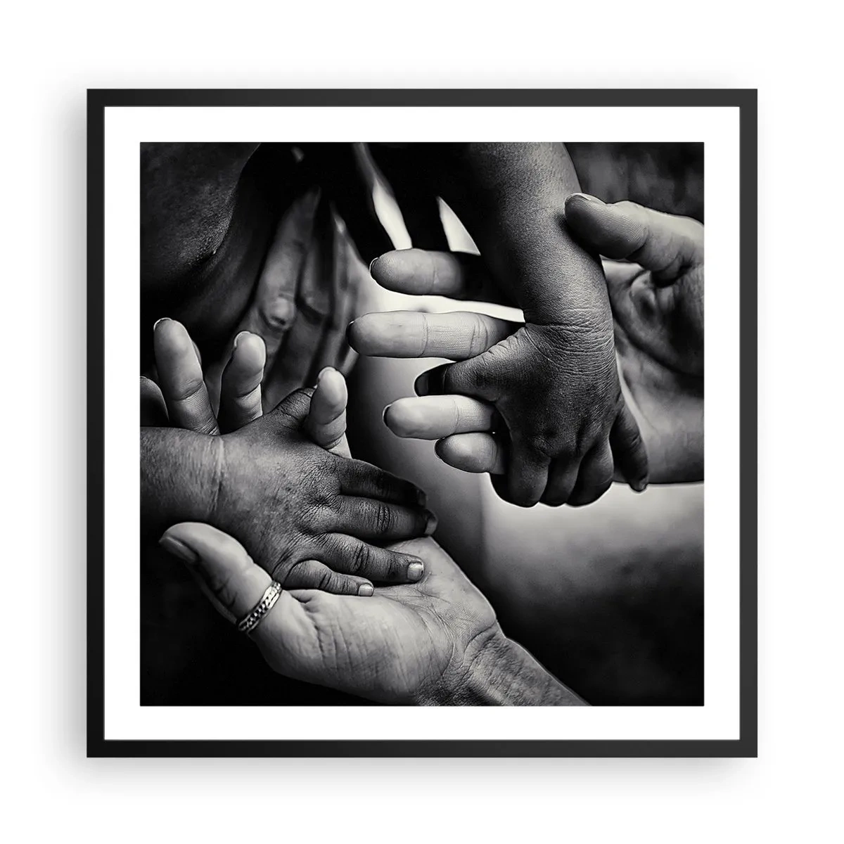 Pôster com moldura preta - Ser humano - 60x60 cm