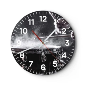 Relógio de parede - Relógio em vidro - Pulso da música - 40x40 cm