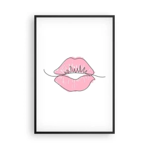 Pôster com moldura preta - Pronto para beijar? - 61x91 cm