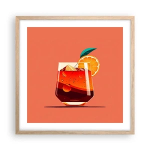 Pôster com moldura de carvalho claro - Refresco de verão - 50x50 cm